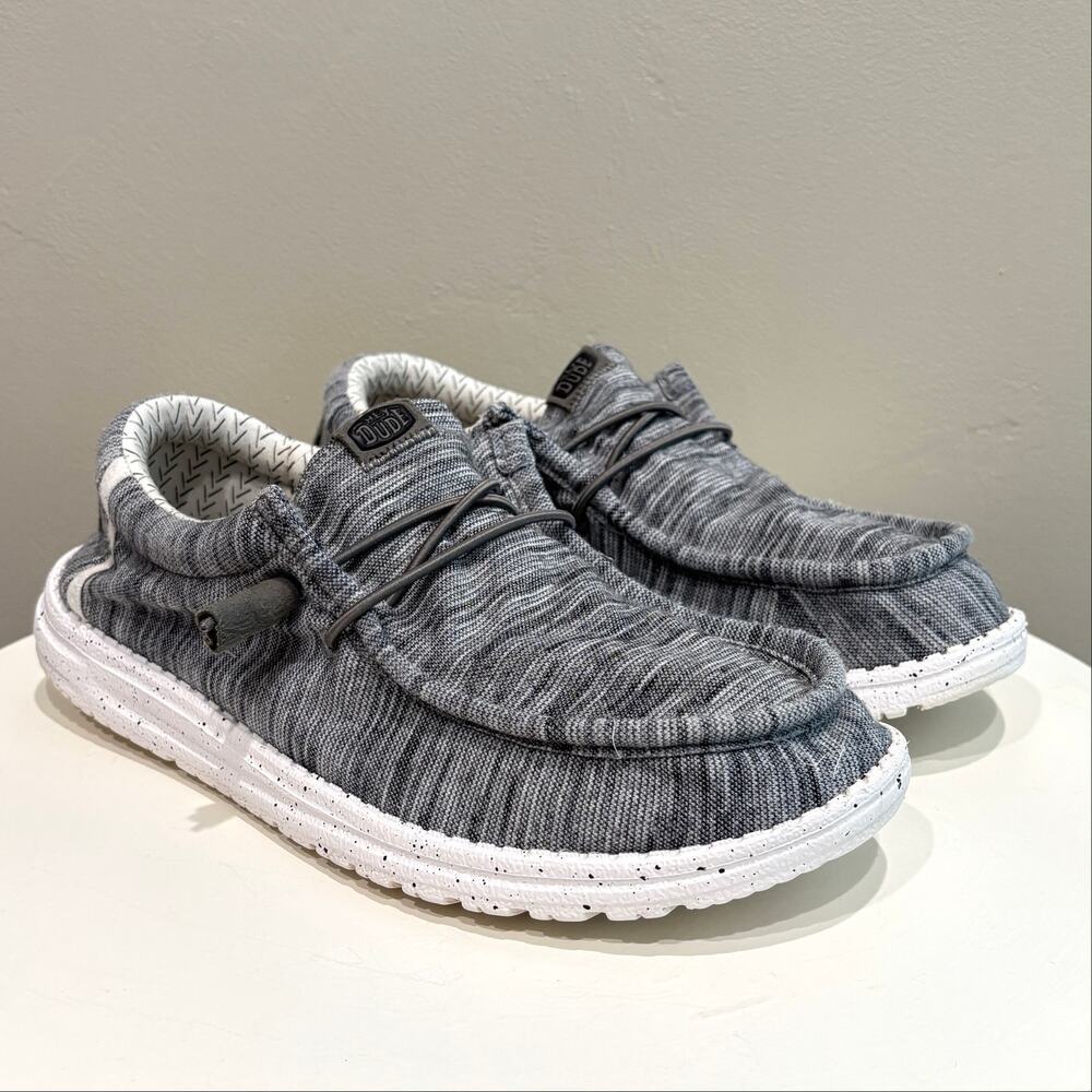 Hey Dude Men’s Wally Stretch Fleece Shoes Stone White - Size: 8